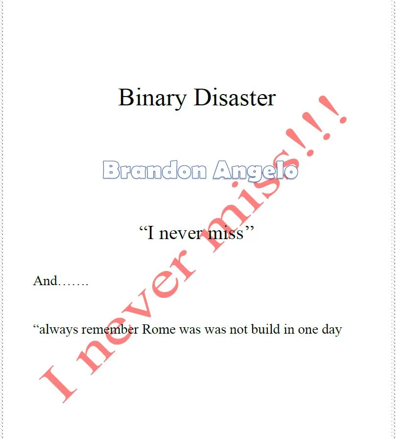 Brandon Angelo's I never miss VOLATILITY PDF